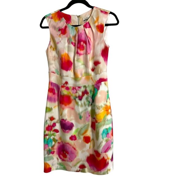 KATE SPADE Bowden Watercolor Sheath Sleeveless Dress Multicolor Size 6 - Picture 2 of 13